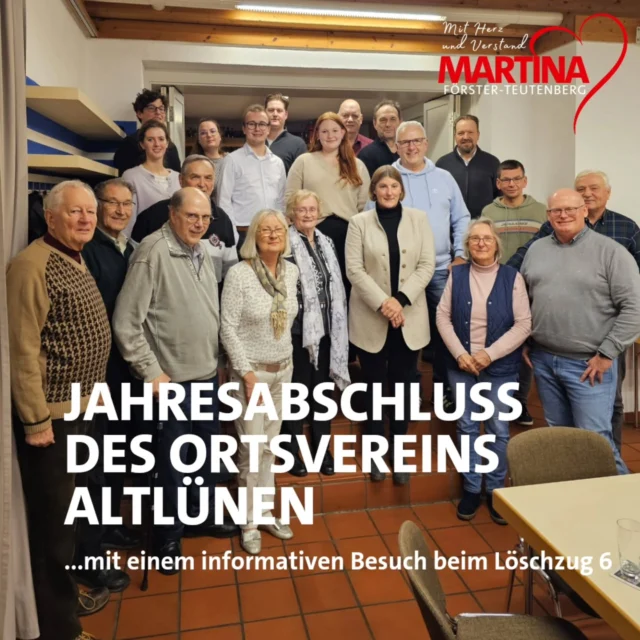 Am Mittwoch hatten wir unseren Jahresabschluss vom SPD Ortsverein Altlünen bei der Feuerwehr Löschzug 6 Nordlünen-Alstedde. 🚒🔥

Nach einer spannenden Besichtigung und einem tollen Austausch mit dem Löschzug gab es leckeren Grünkohl. 🥬✨

Hauptthema war der neue Standort für den LZ 6, da der aktuelle Platz einfach nicht ausreicht. Seit 2017 wartet die Feuerwehr schon auf ihr neues Gerätehaus. Am neuen Standort soll ein modernes Feuerwehrgerätehaus mit Rettungswache entstehen, um die Versorgung der Bevölkerung sicherzustellen und die im Brandschutzbedarfsplan geforderten Zeiten zur Erreichbarkeit einzuhalten.

Vielen Dank an den LZ 6 für die großartige Gastfreundschaft! 🙏❤️ @feuerwehr_luenen

#SPD #Altlünen #Feuerwehr #LZ6 #Nordlünen #Alstedde #Grünkohl #GemeinsamStark #Ehrenamt #ZukunftGestalten #lünenleben #zusammen #wir #fürdich #liebedeinestadt