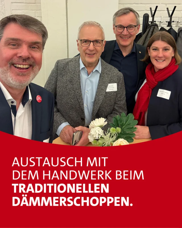 📢 Dämmershoppen Kreishandwerkschaft Dortmund, Hagen und Lünen 📢

Tolle Gespräche und super Austausch mit Gastgeber Christoph Haumann und Helmut Stolzenhoff!

Das Projekt "Ufo Space" steht im Mittelpunkt, um die handwerklichen Fähigkeiten der Jugendlichen in der näheren Umgebung zu fördern und zu fordern. Mit dem Zuwendungsbescheid aus Arnsberg, der seit Dezember 2024 vorliegt, wird das Projekt nun mit Unterstützung von Frau Müller-Aras umgesetzt.

Herzlichen Dank an Silvia Tiews, das Lüntec und Frau Müller-Aras für ihre wertvolle Unterstützung.

Und ein großes Dankeschön an Christoph Haumann und Helmut Stolzenhoff!

#UfoSpace #Jugendförderung #Handwerk #Teamwork #Förderung #GemeinsamStark #lünenleben