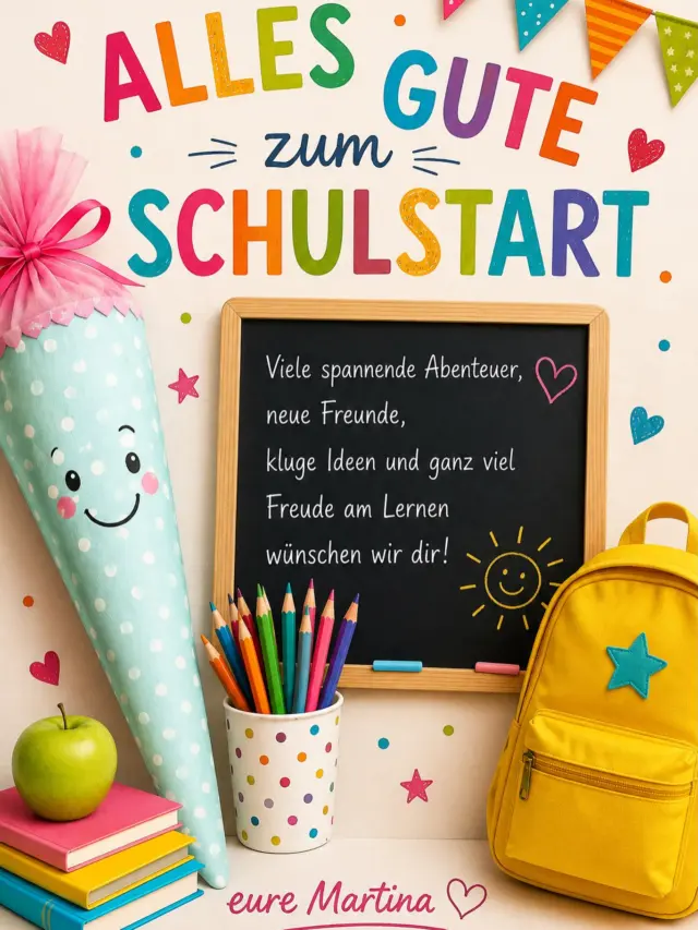 Ich wünsche allen Erstklässlern einen tollen Schulstart und ganz viel Freude am Lernen.
Allen Schülerinnen und Schülern ein tolles neues Schuljahr 🎉